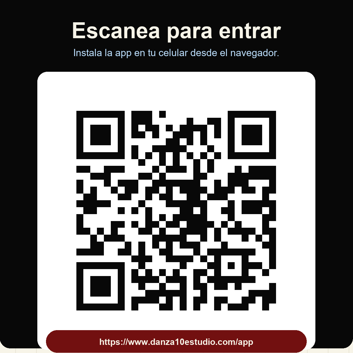 QR para abrir la app Estudio 10